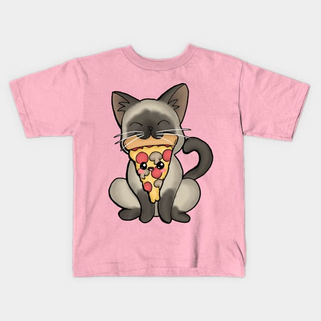 Stray Kitties Pizza Cat Kids T-Shirt by zacksmithart